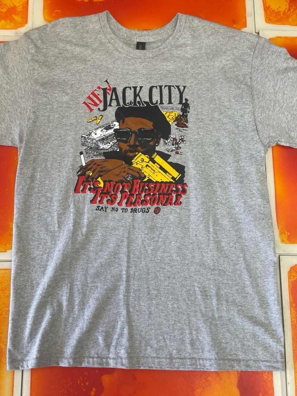 Gray 'New Jack City' Graphic Tee - Say No to Drugs Reprint